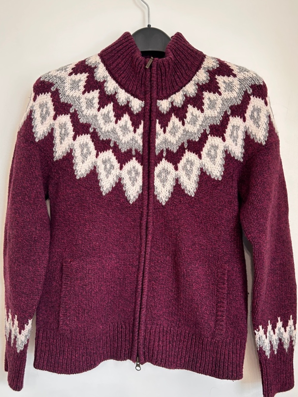 NWOT L.L. BEAN 100% LAMBSWOOL ZIPPERED SWEATER/JACKET